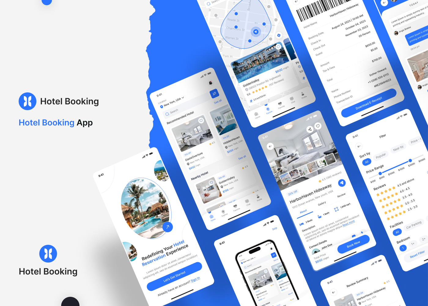 Hotel Booking App UI Kit Screens Figma Insight Lancer