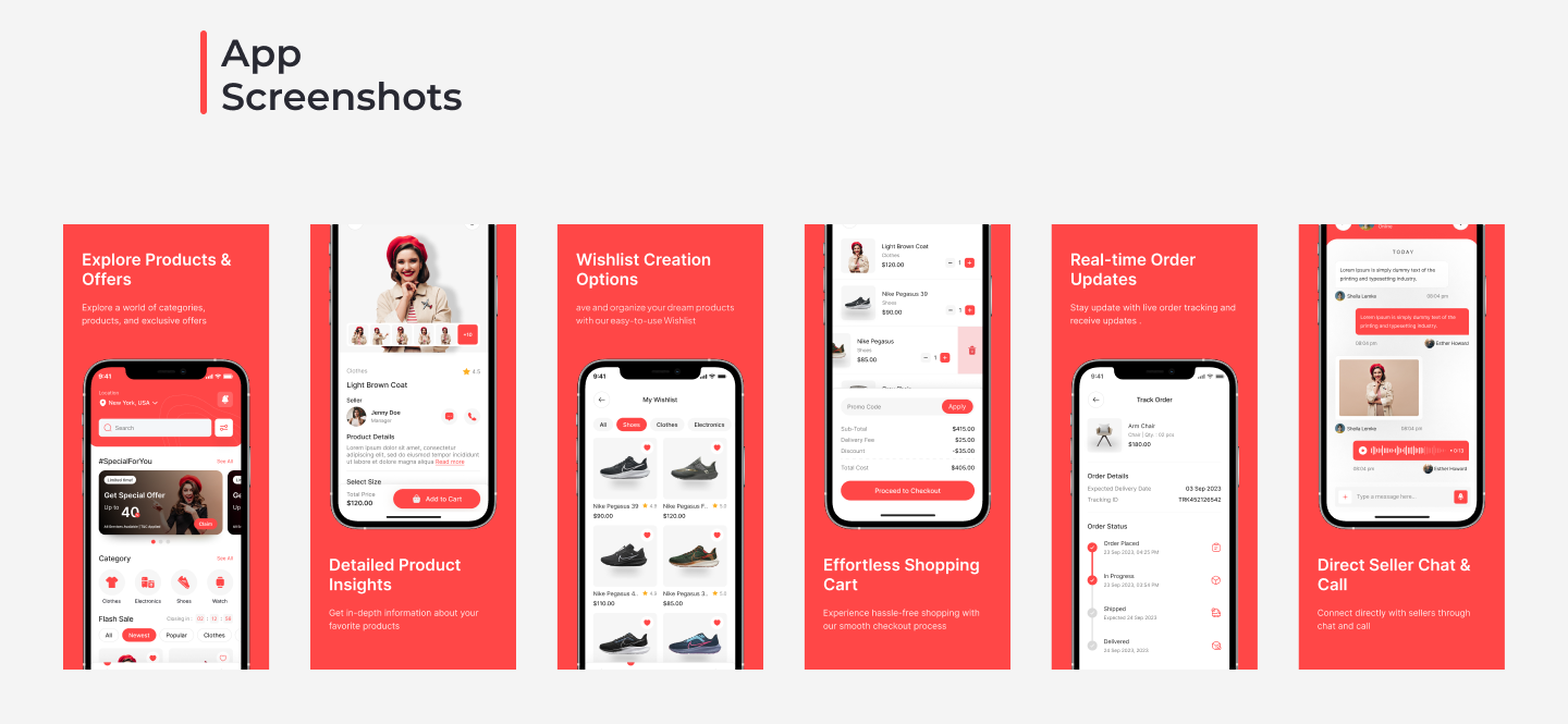 eCommerce App UI Kit screenshots