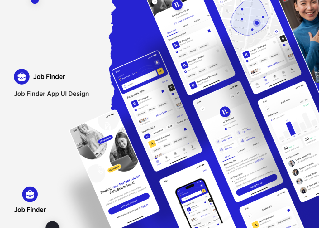 Job Finder App UI Kit [ 70+ Screens ] » Insight Lancer