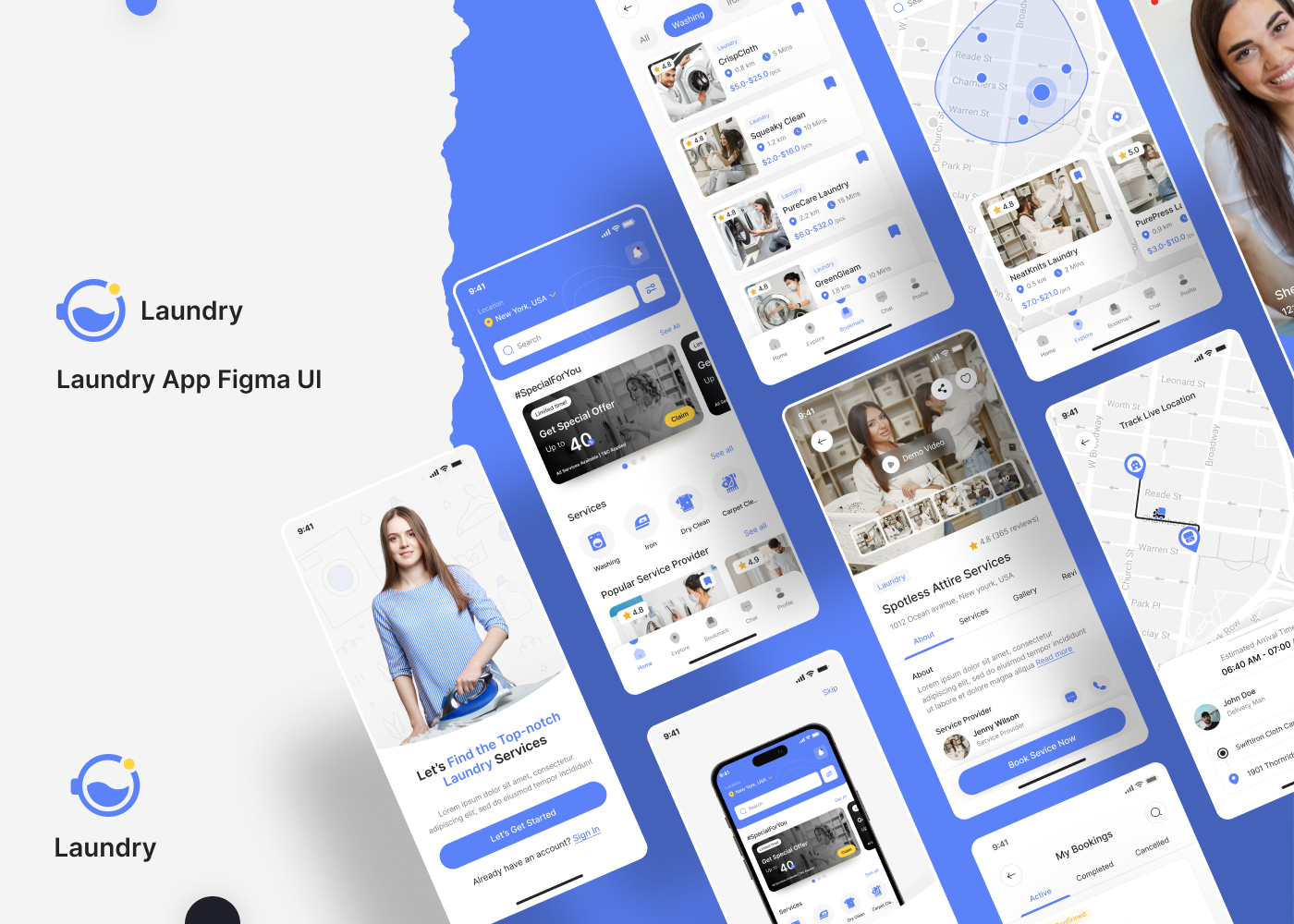 Laundry App Ui Kit, laundry app ui design