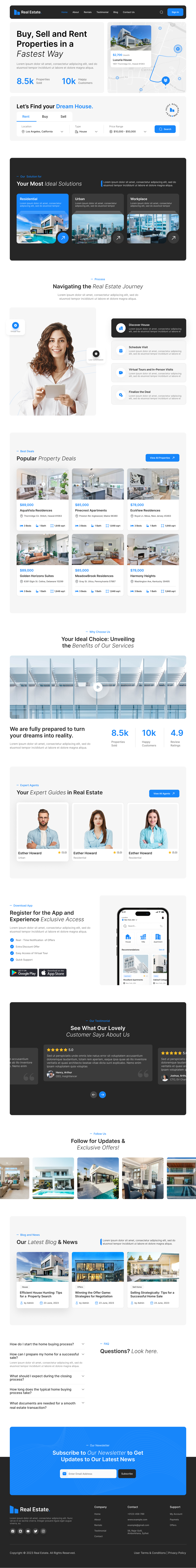 real estate landing page ui design,real estate website ui design, real estate landing page figma, real estate landing page ui design

