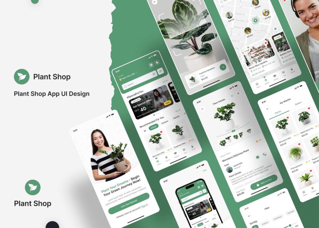 plant shop mobile app ui design