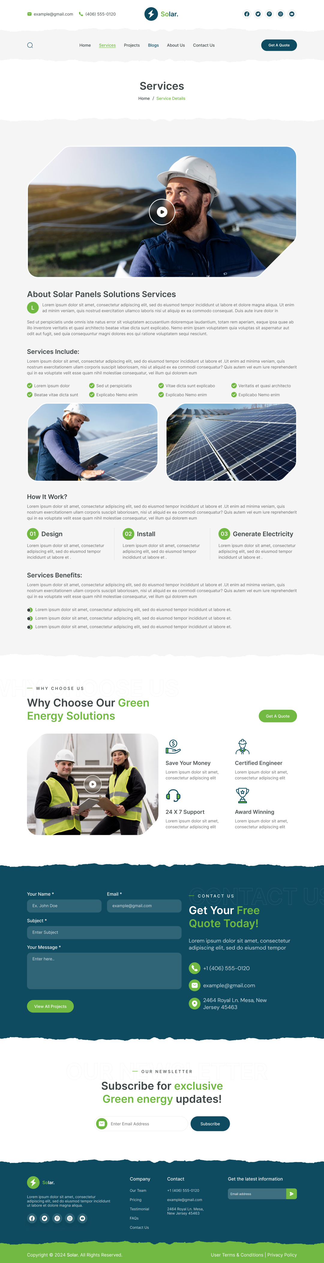solar energy website service details page ui ux design figma 