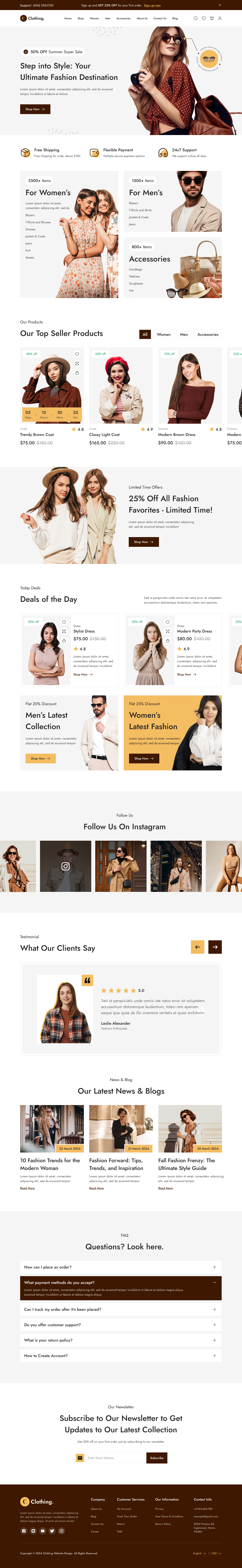 Clothing Store Website  UI UX Home Page Design