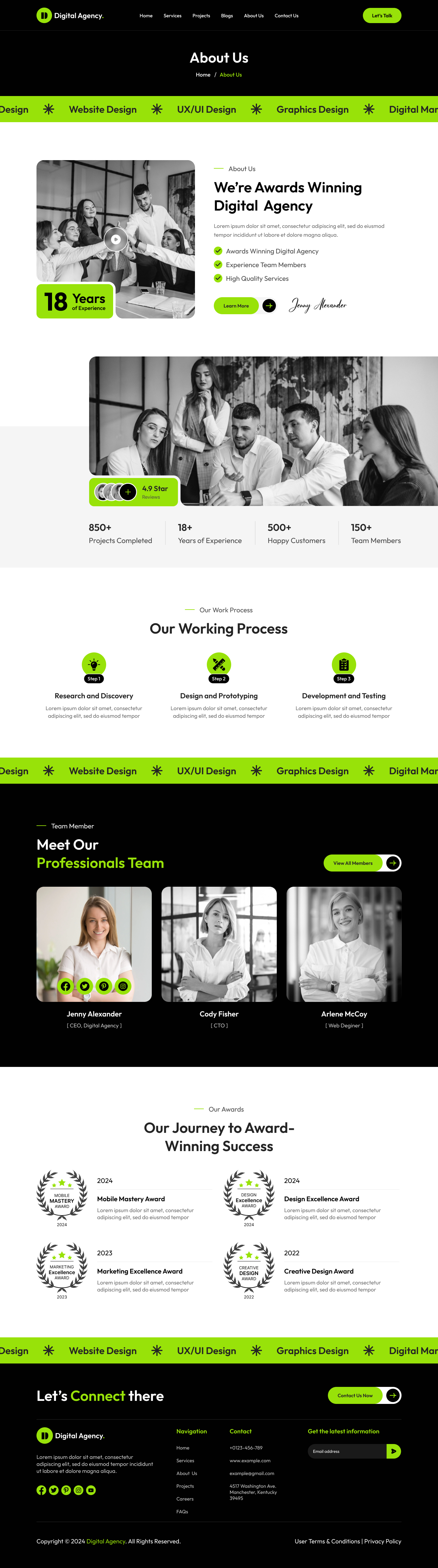 digital Agency website figma About Page ui ux design