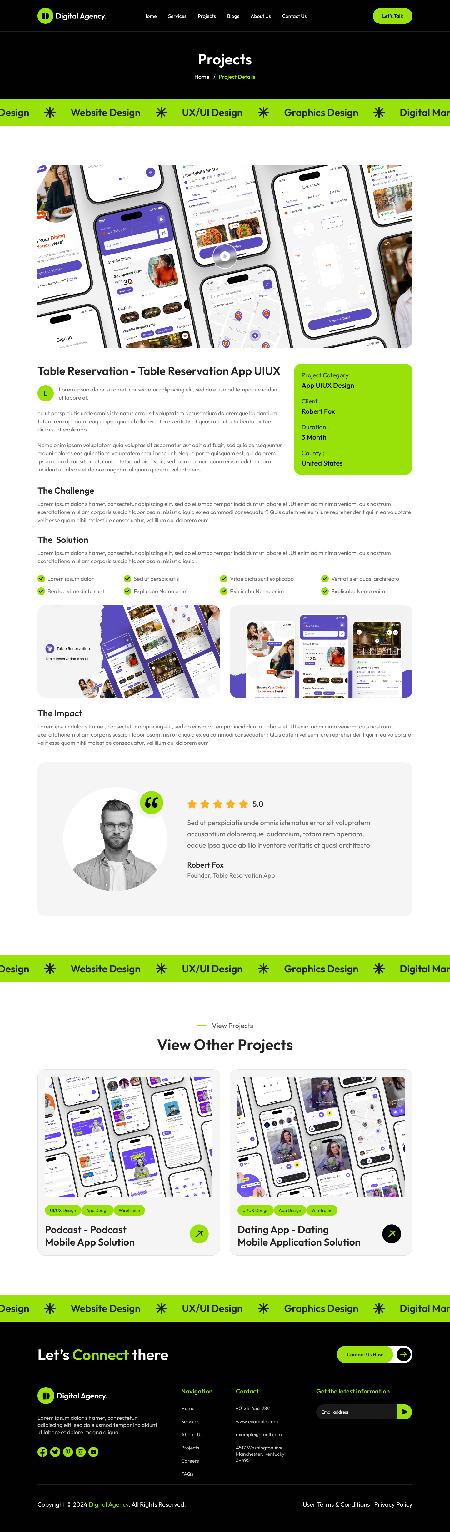 digital Agency website figma Projects Page Design ui ux design