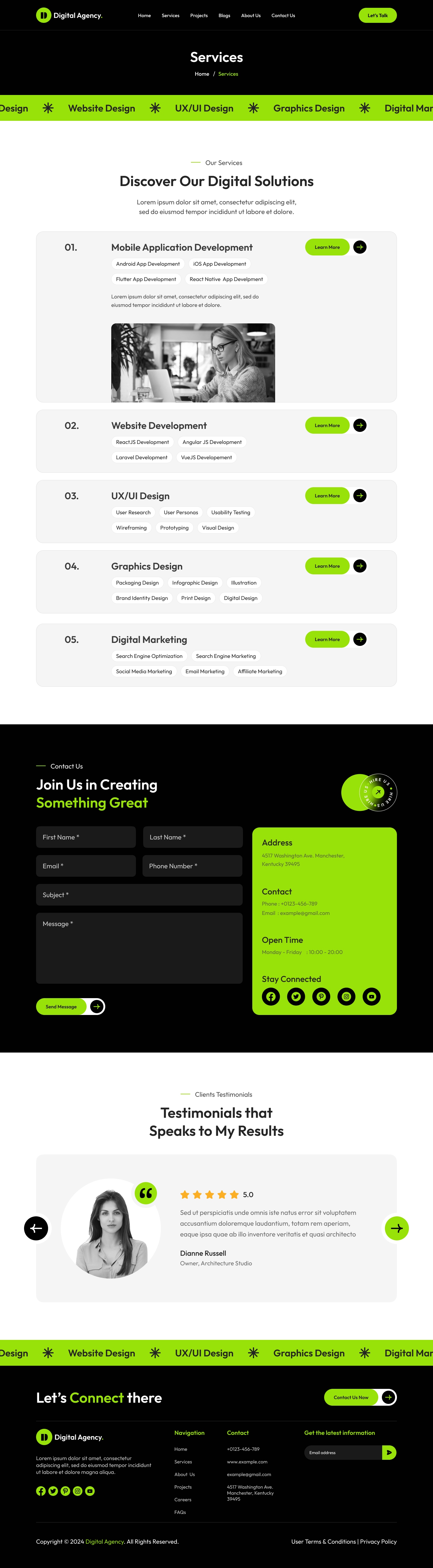 digital Agency website figma Service Page Design ui ux design
