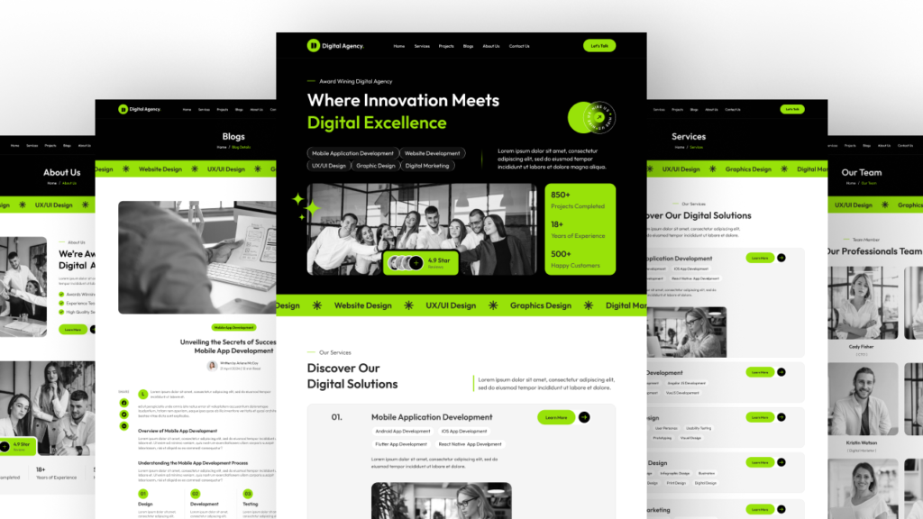 digital Agency website figma Home Page Design