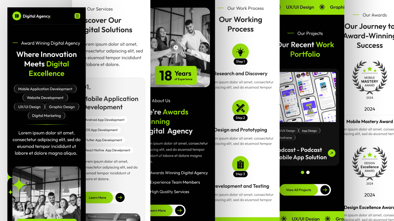 digital Agency website figma ui ux design kit