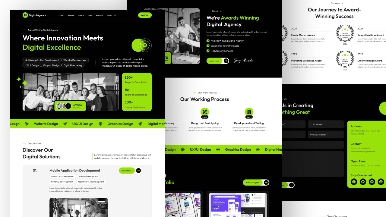digital Agency website figma ui ux design