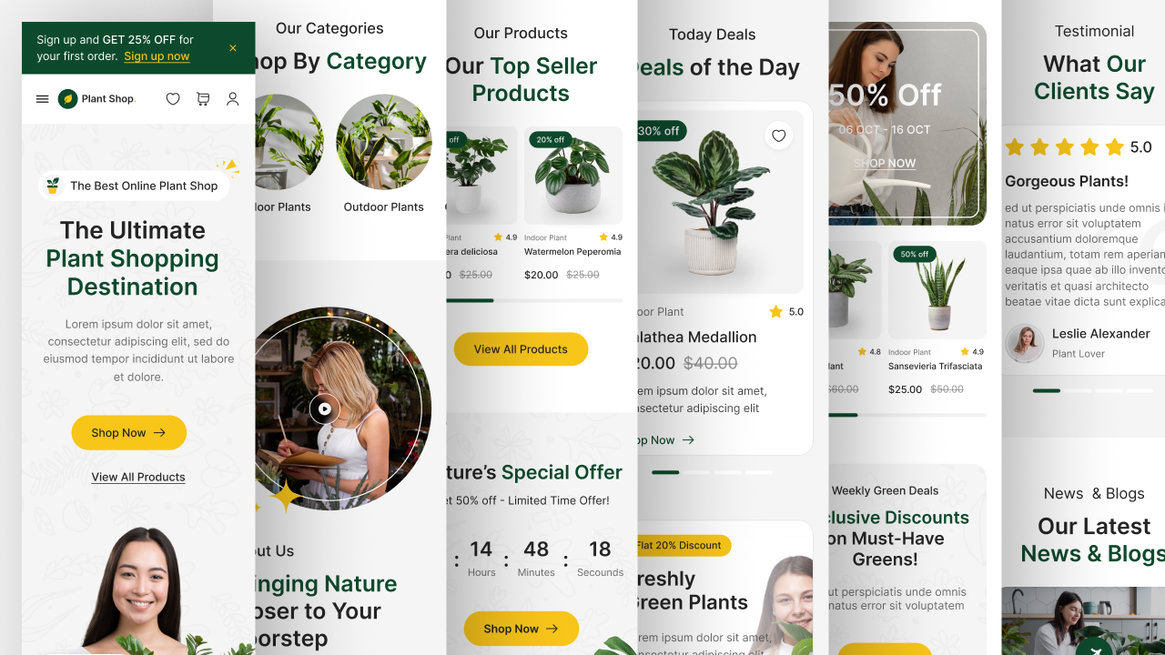 plant store website figma design ui ux home page 3 design