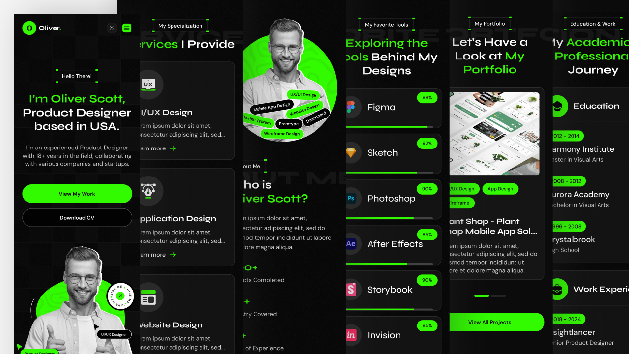 personal portfolio website figma ui ux home page 2 design