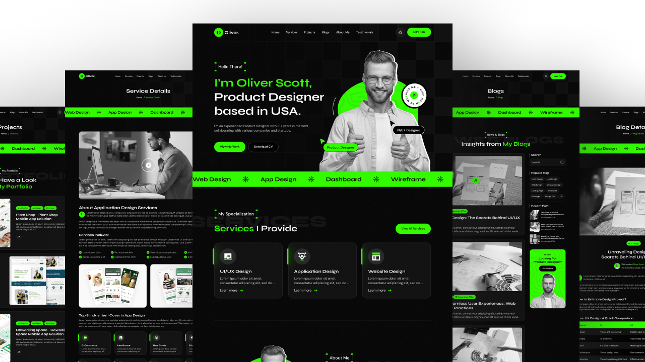 personal portfolio website figma ui ux home page design