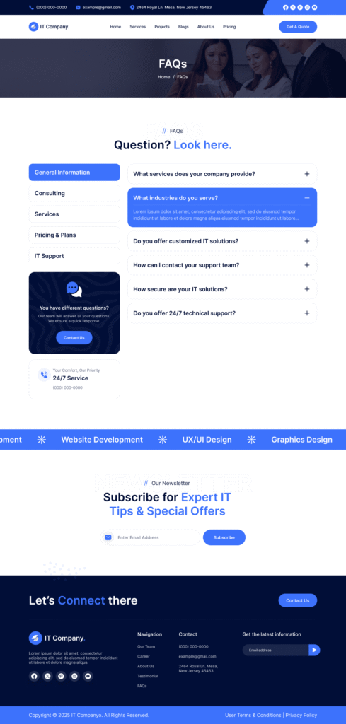 IT Service and Technology Website Figma Template Ui Ux Design [16 ...
