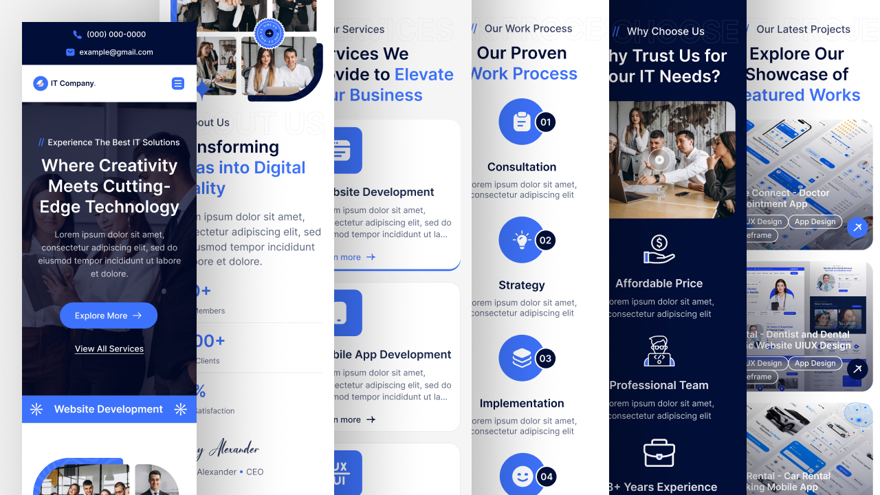 it services and technology website home page 3 ui ux design