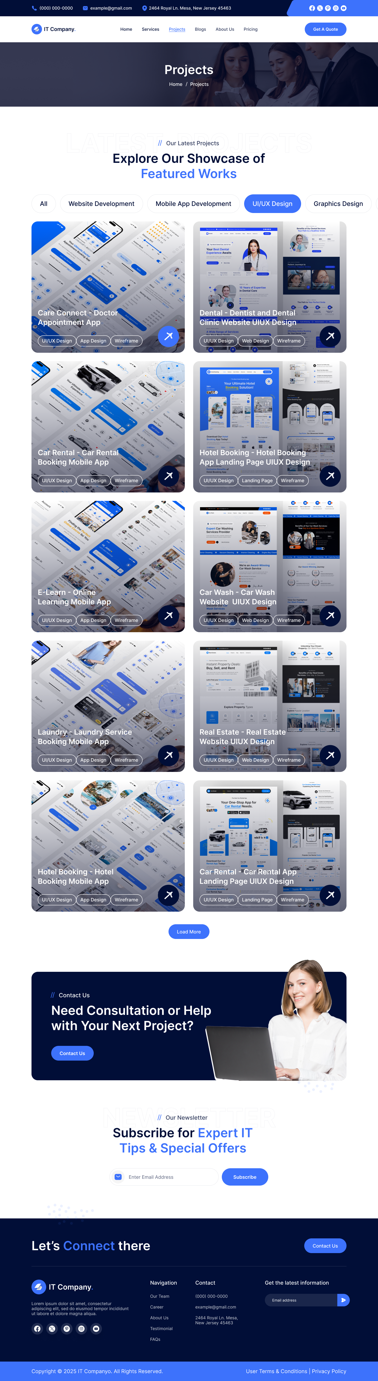 it services and technology website main Projects Details page ui ux design