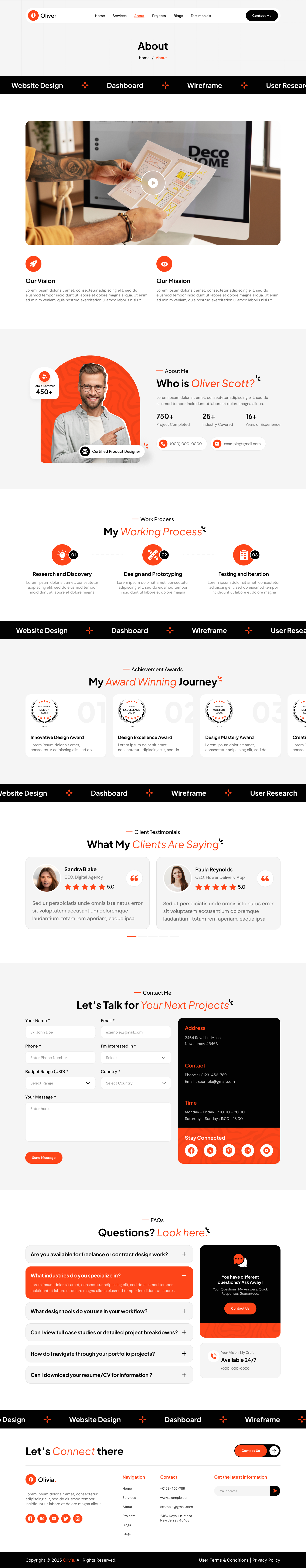 Personal Portfolio Website About Us Page UI UX Design
