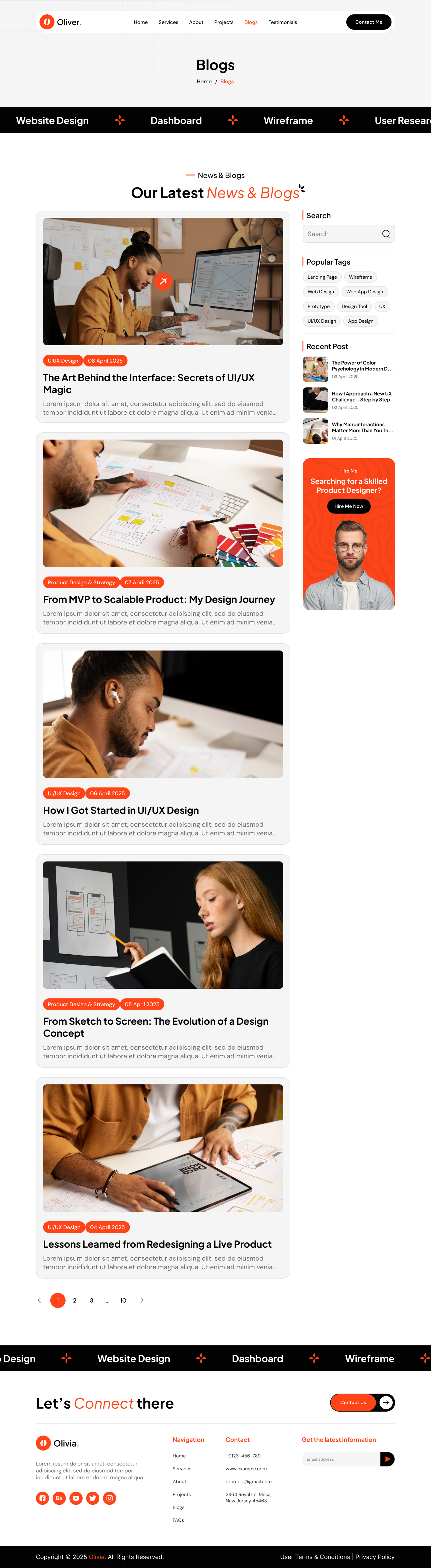 Personal Portfolio Website Blogs Page UI UX Design
