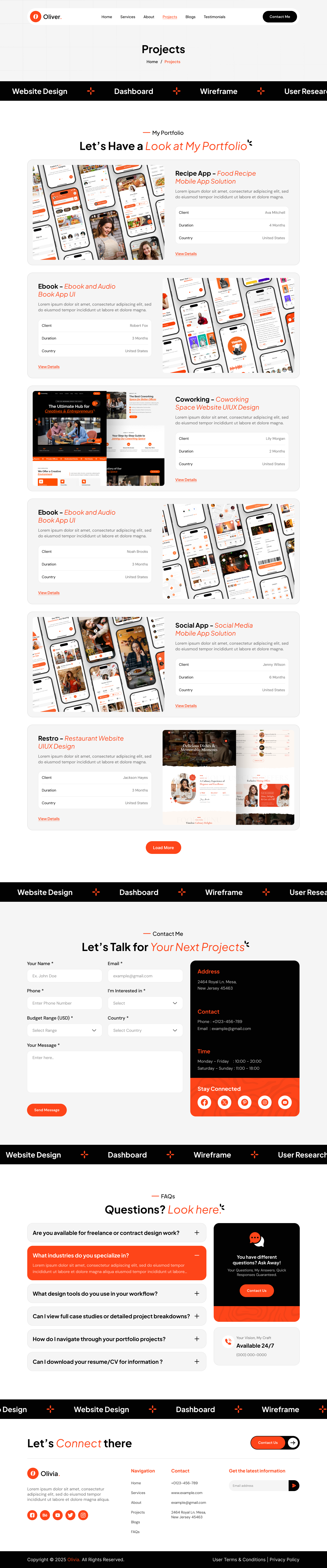 Personal Portfolio Website Projects Page UI UX Design