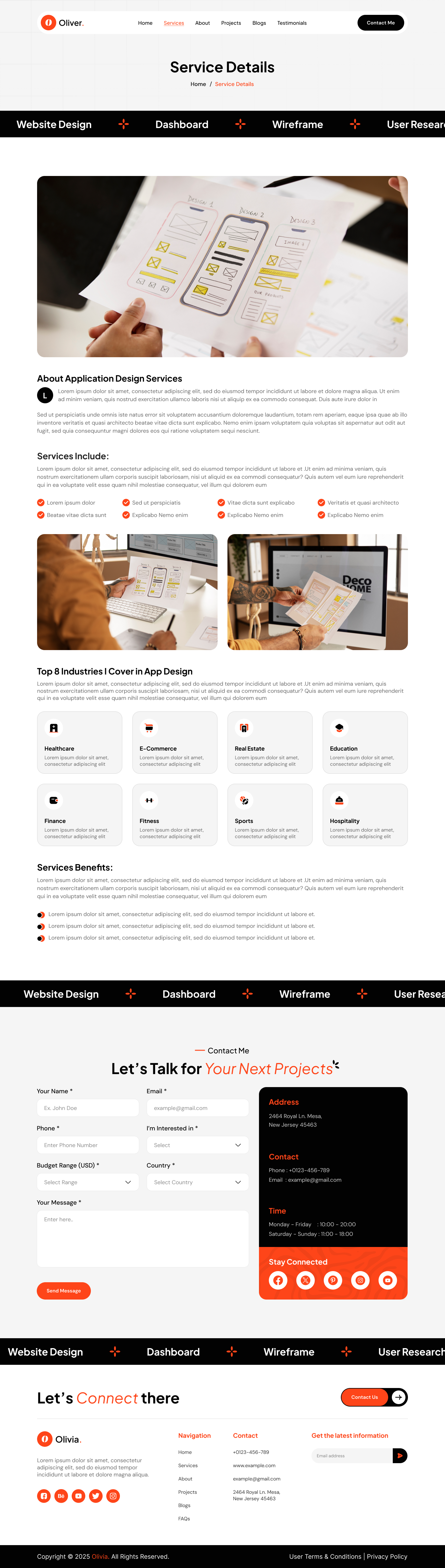 Personal Portfolio Website Service Details Page UI UX Design
