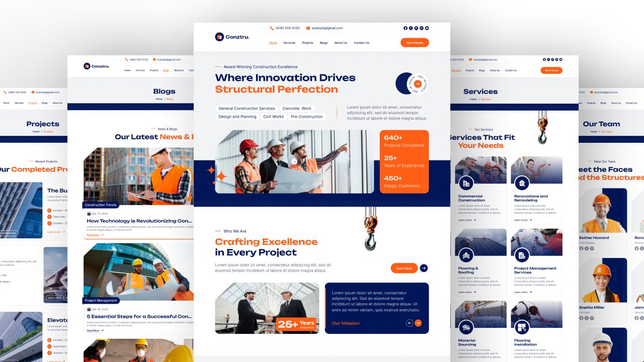 construction website ui ux design thumbnail 1