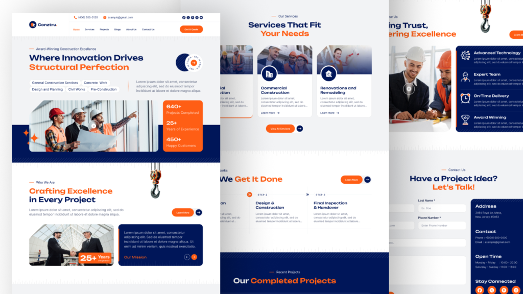 Construction Website UI UX Design Figma template [12+ Design] » Insight ...