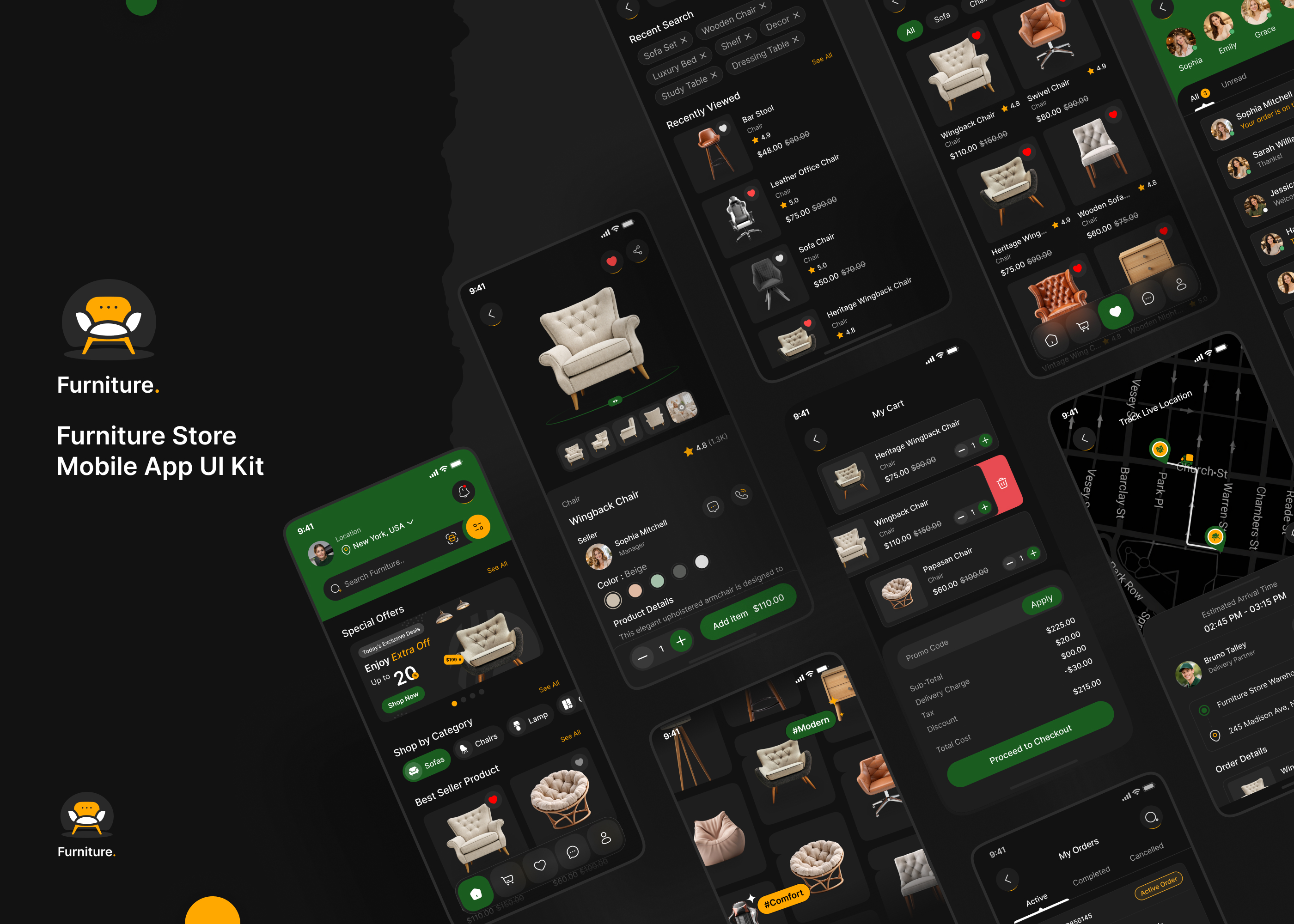 furniture store Ecommerce Mobile App UI Kit