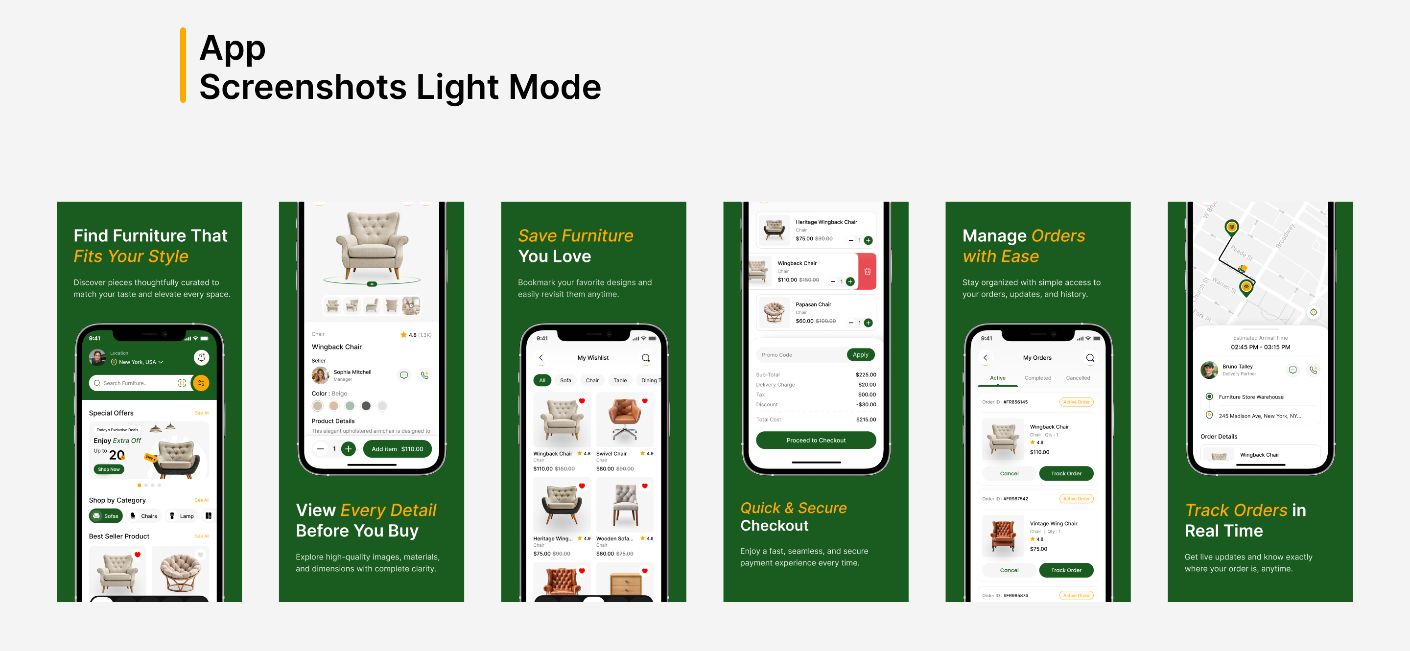 furniture app ui design template