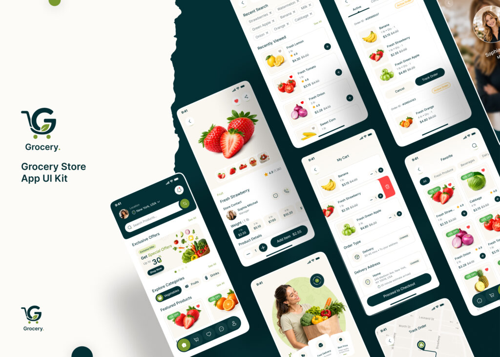 grocery app ui design