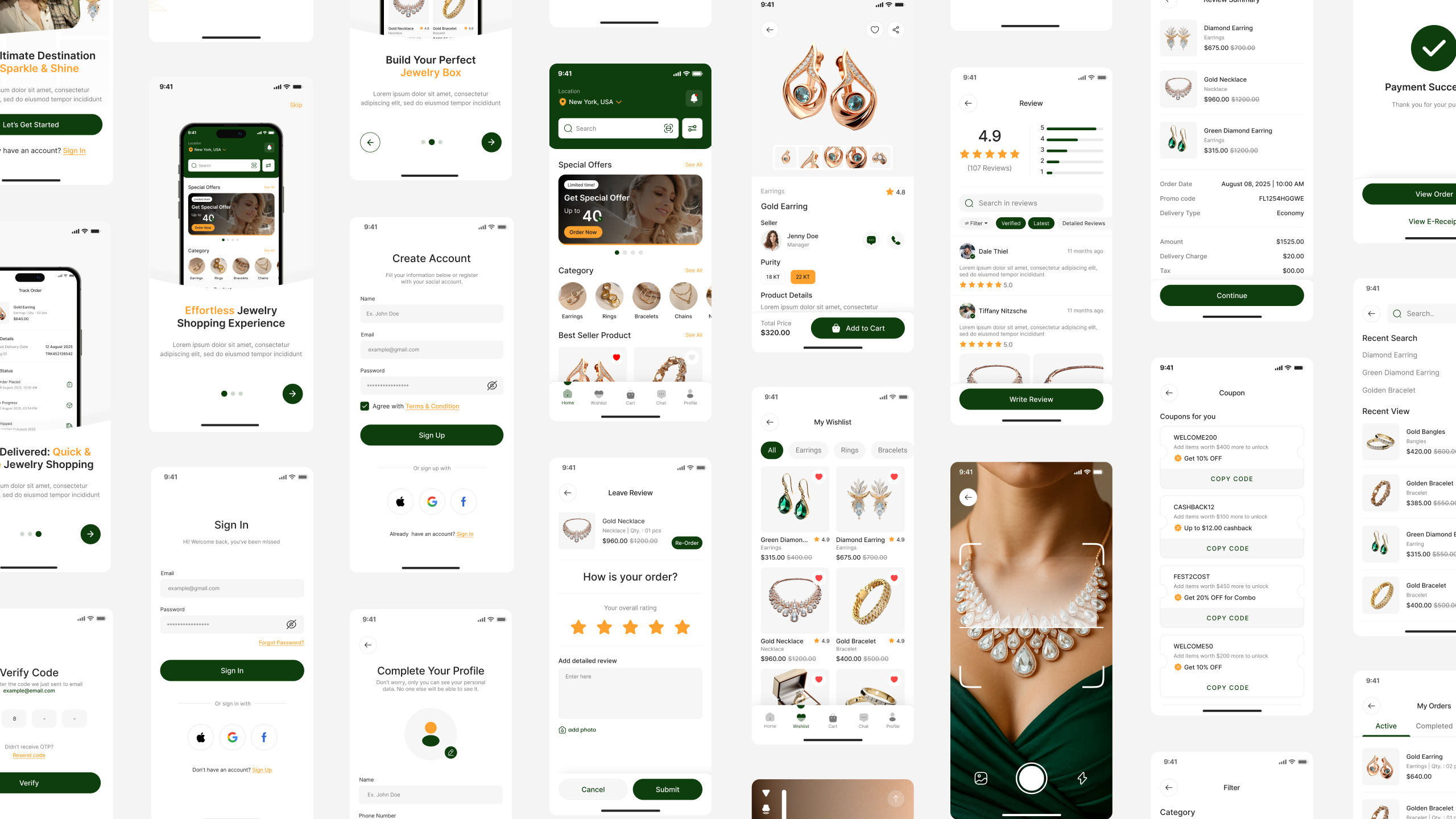 jewelery app design Figma