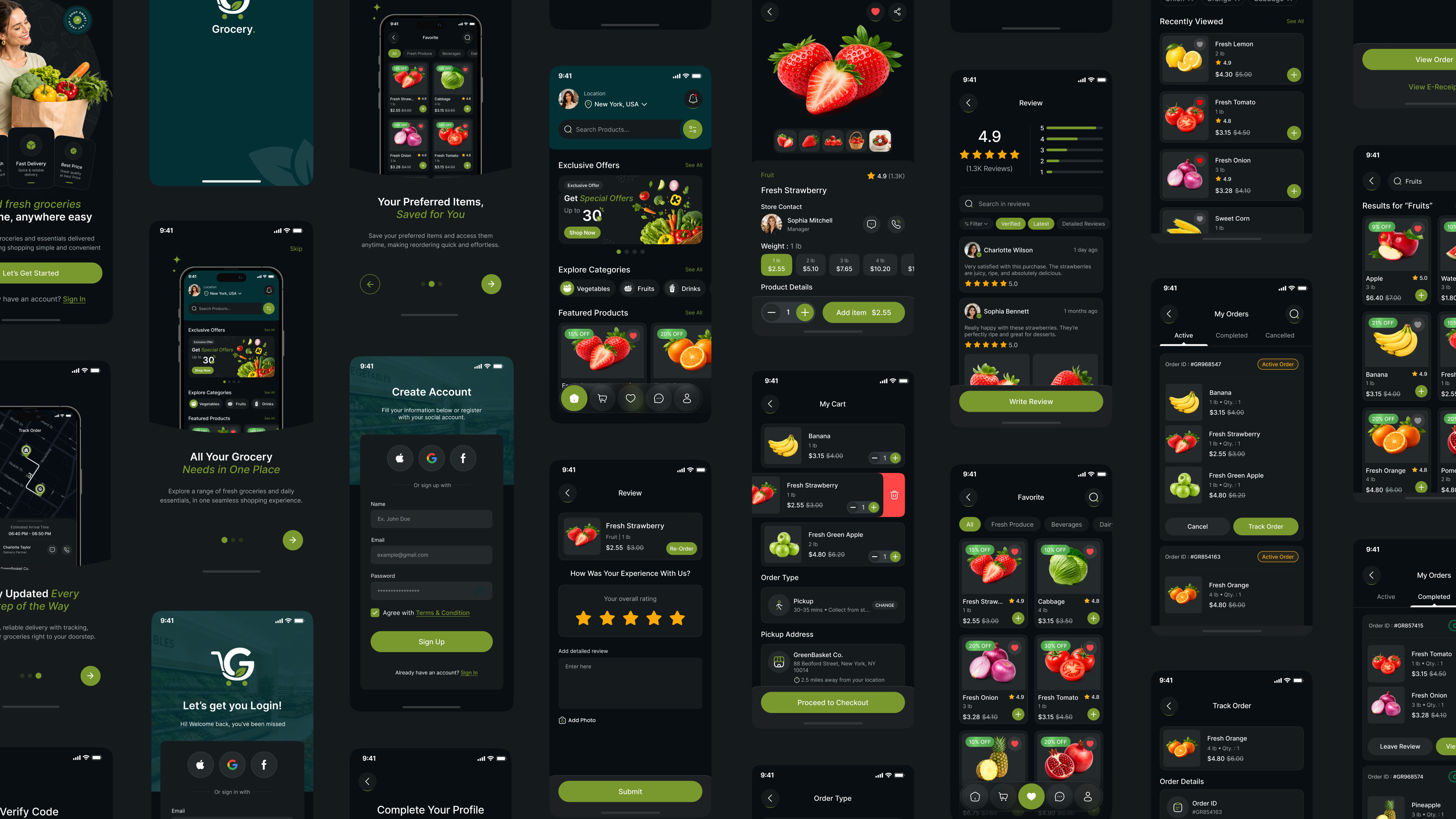 grocery app ui figma