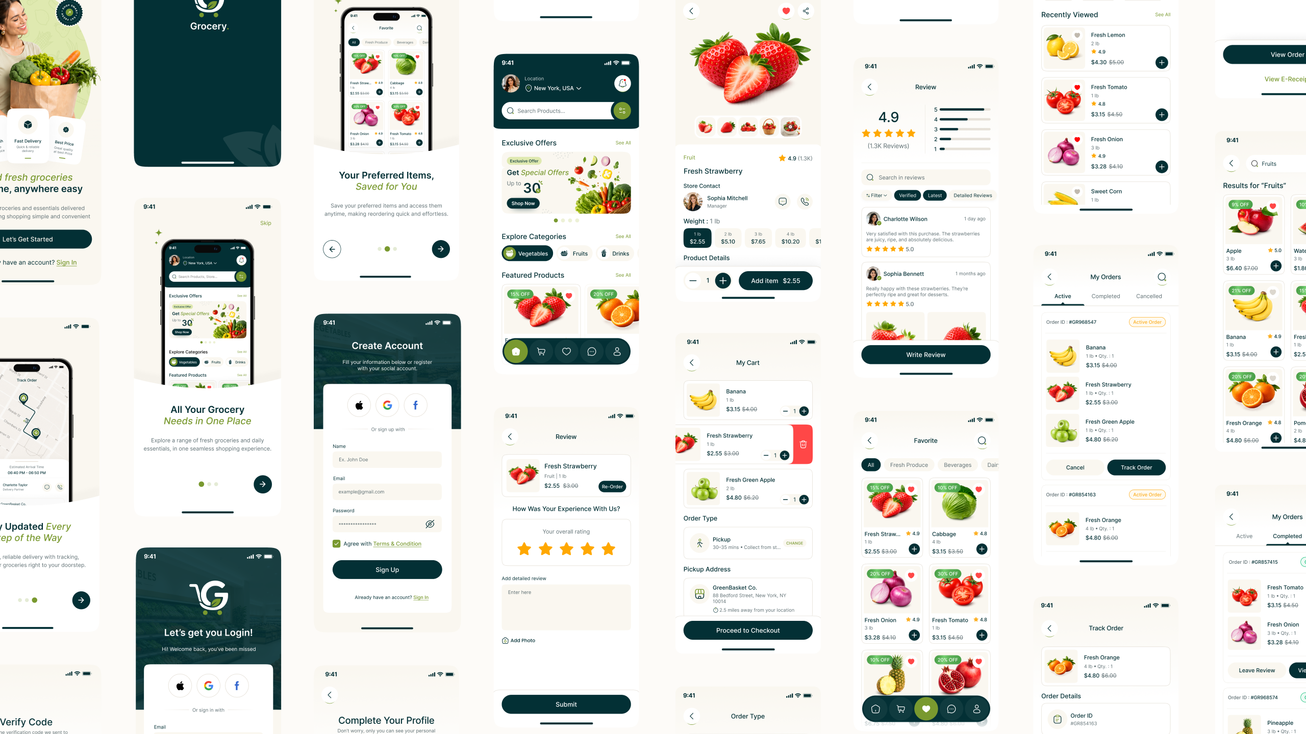 grocery app ui design