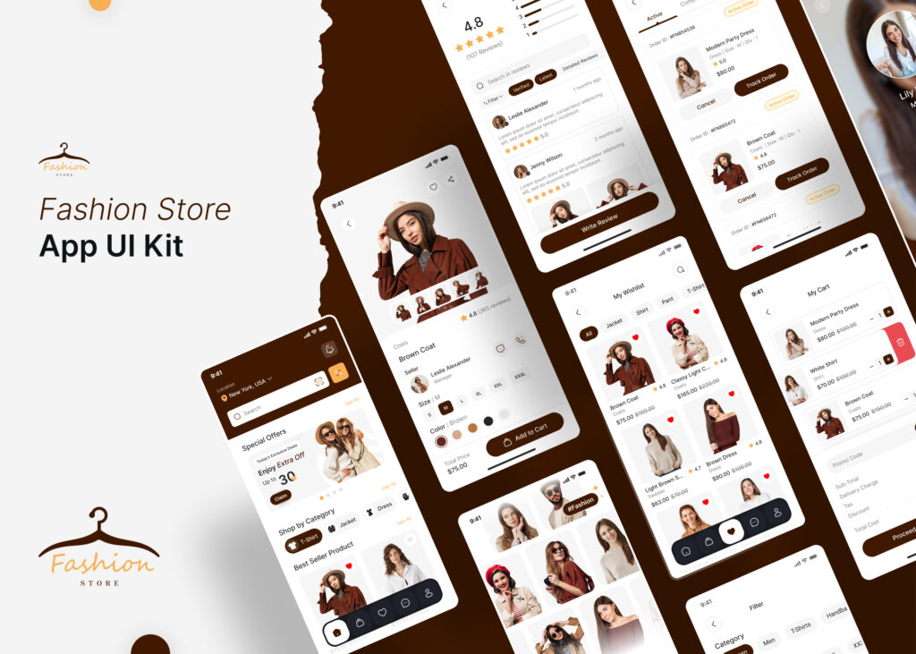 fashion app ui design Figma