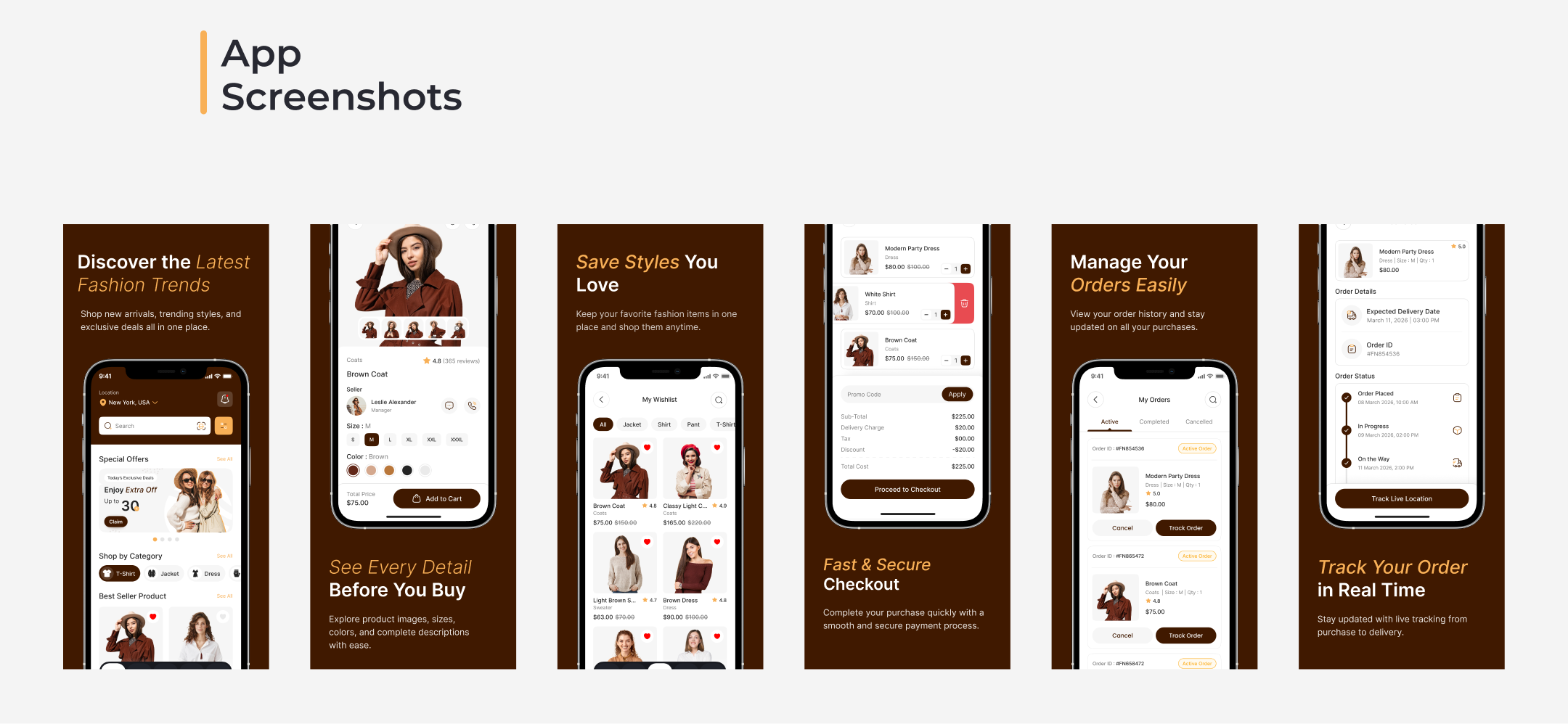 clothing app ui design