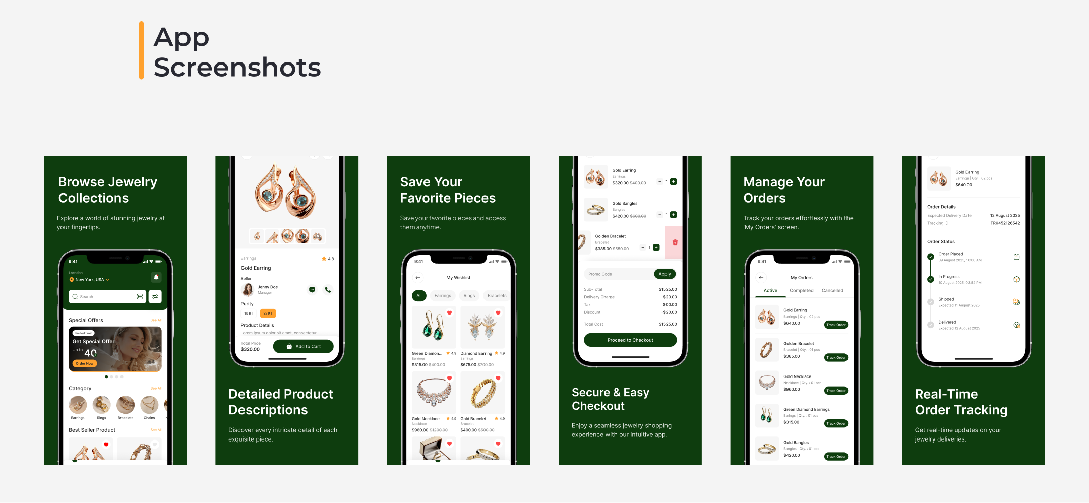 jewelry shop ecommerce app design

