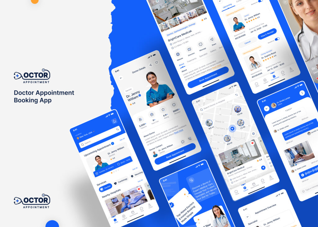 doctor appointment app ui design