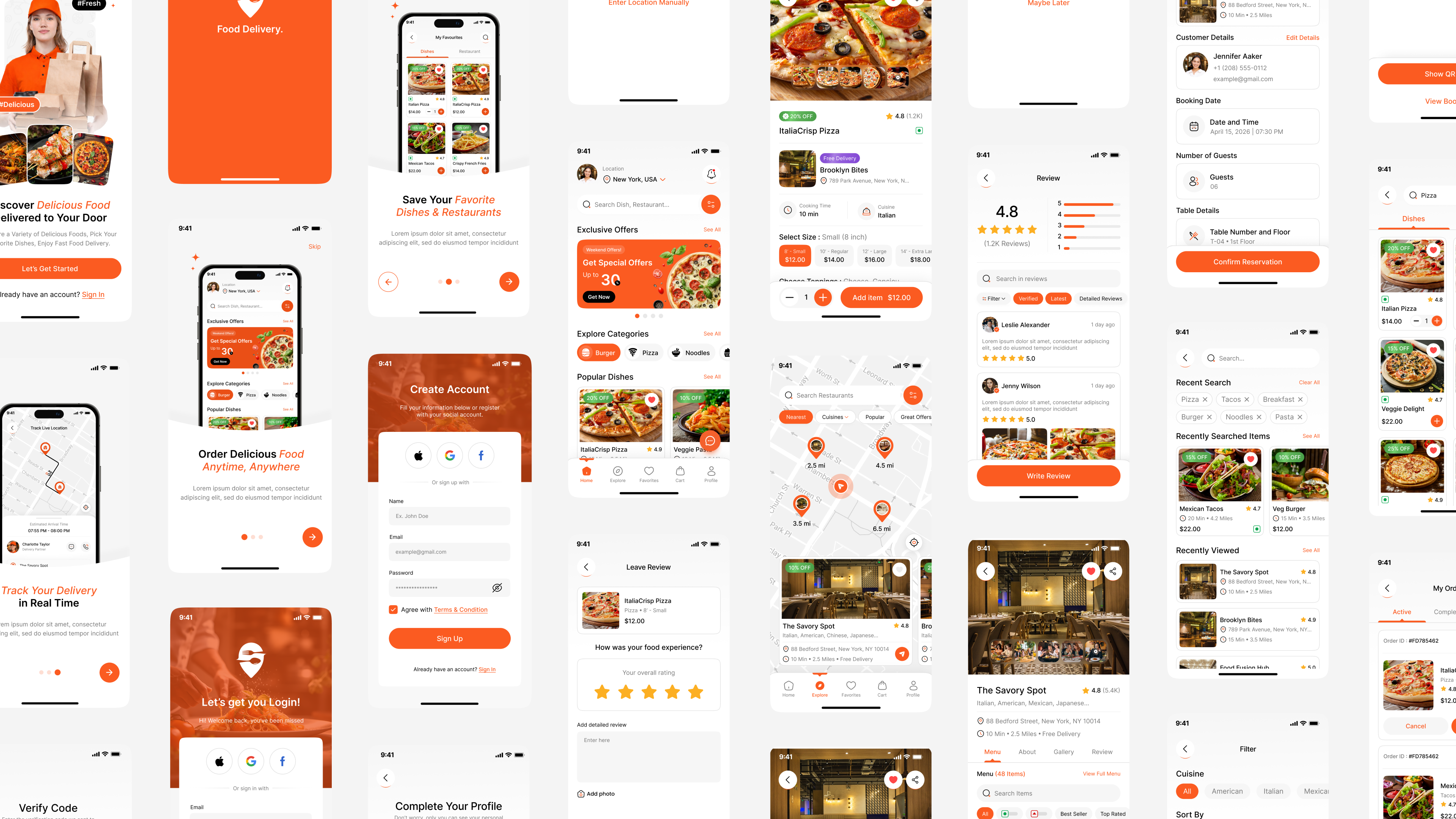 food delivery app ui design