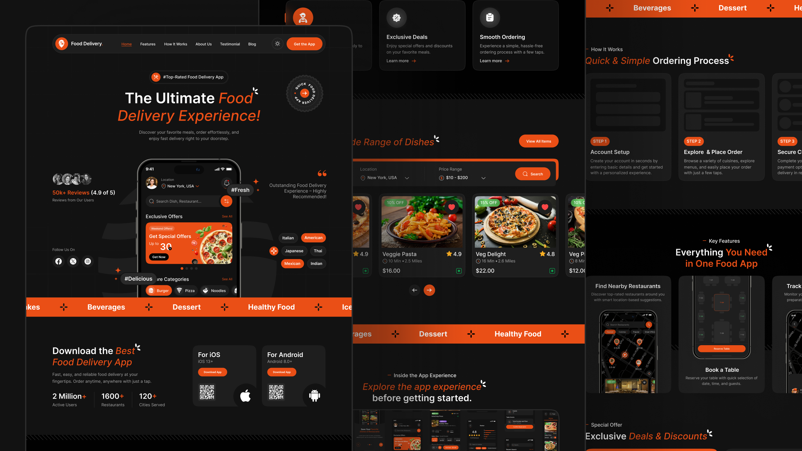 food delivery landing page