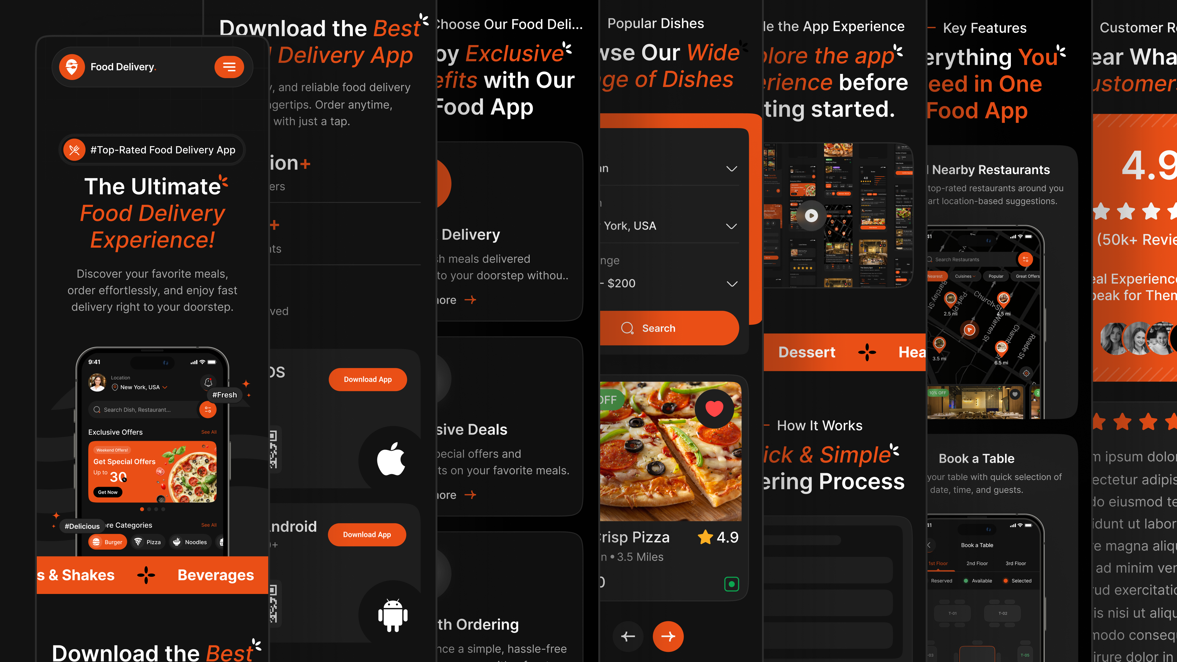food delivery landing page Figma