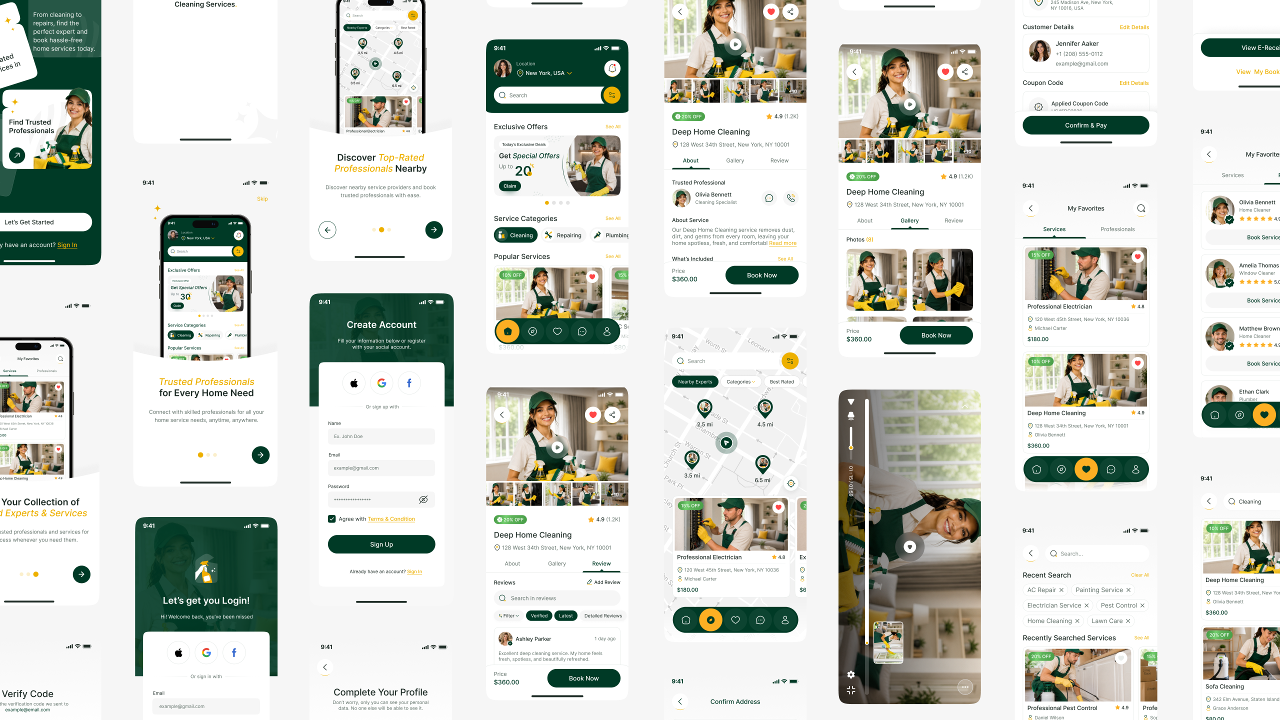 home service mobile app ui figma template