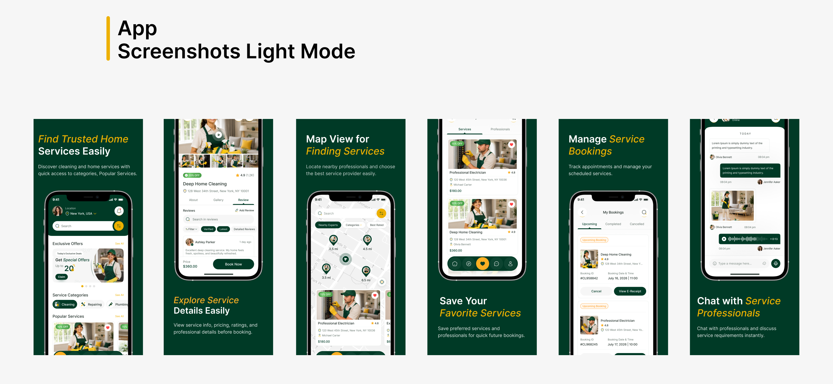 home service app ui design Figma