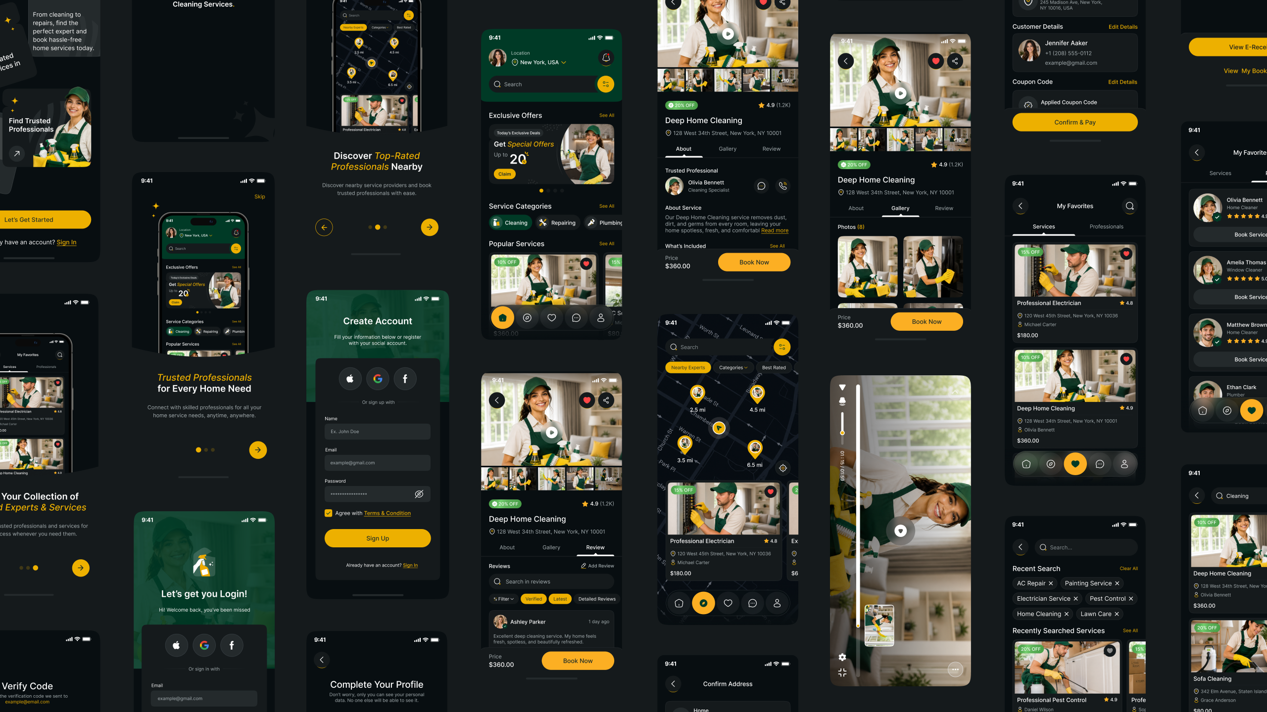 home service mobile app ui figma template