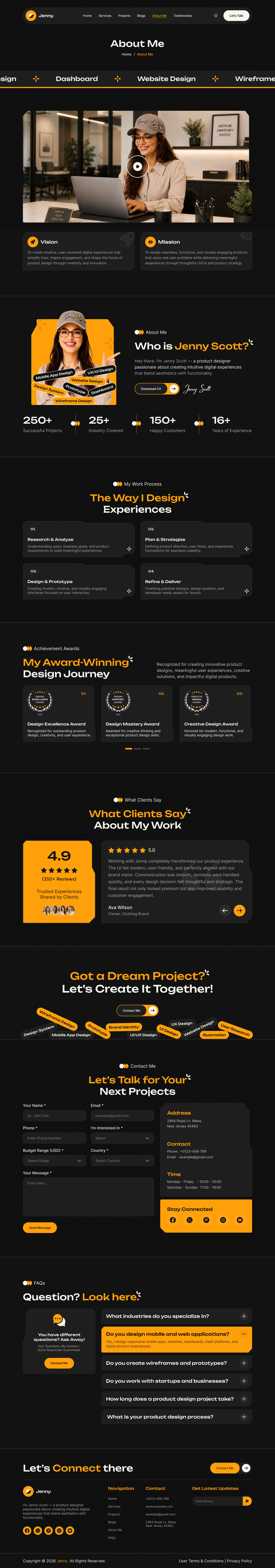 personal portfolio figma template