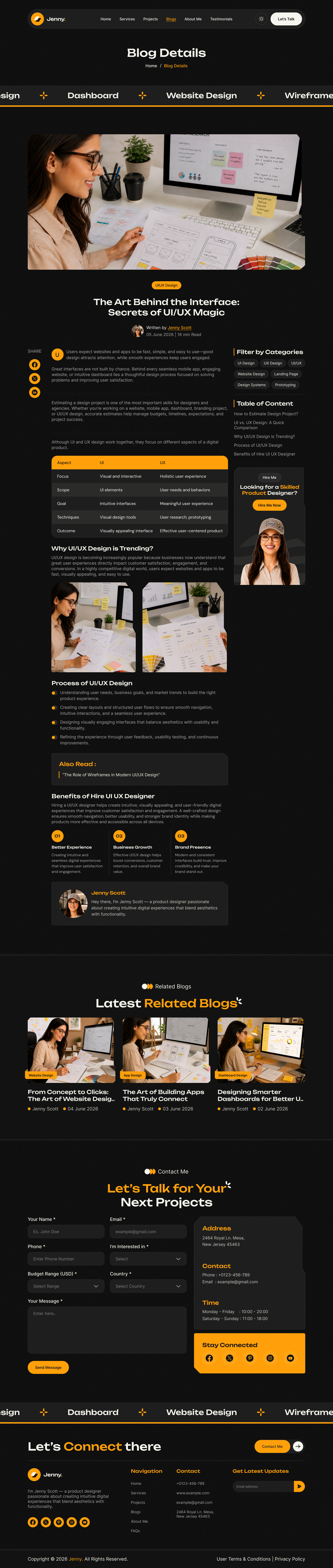 personal portfolio ui template