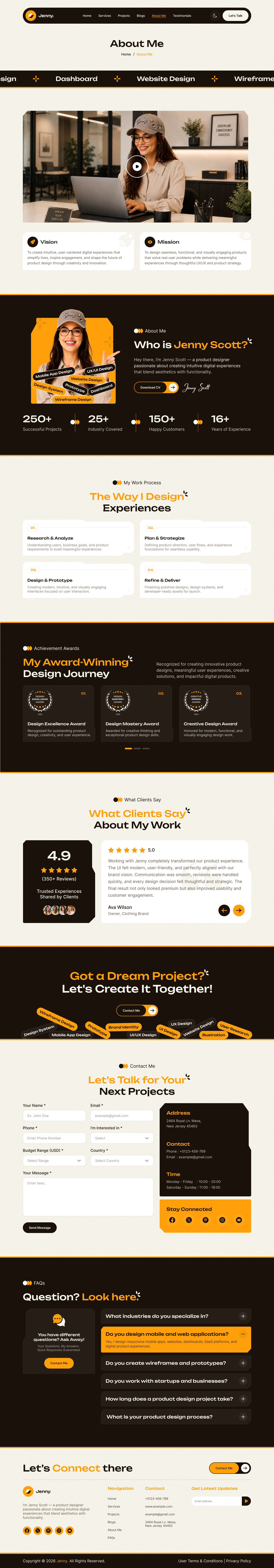 personal portfolio website design