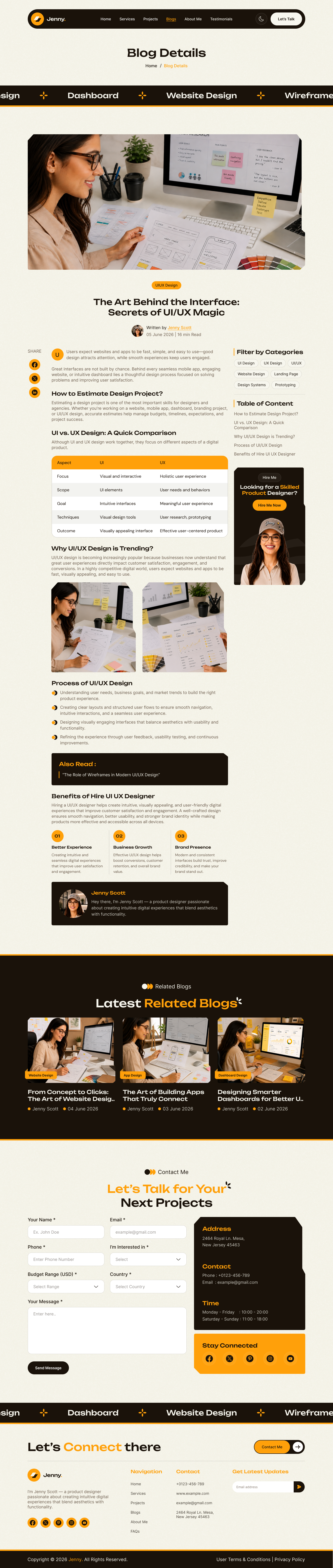 personal portfolio website design template