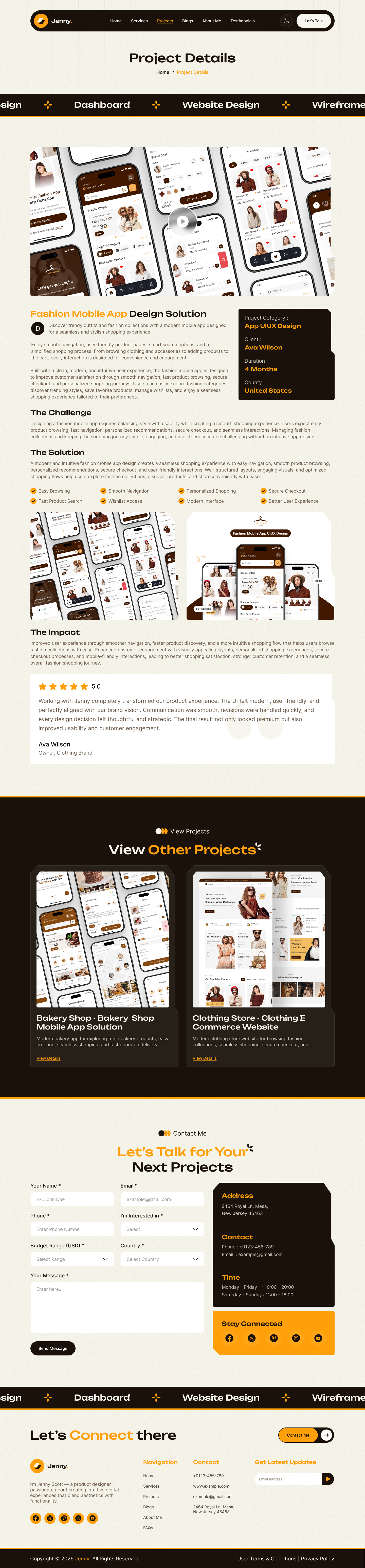 personal portfolio figma design