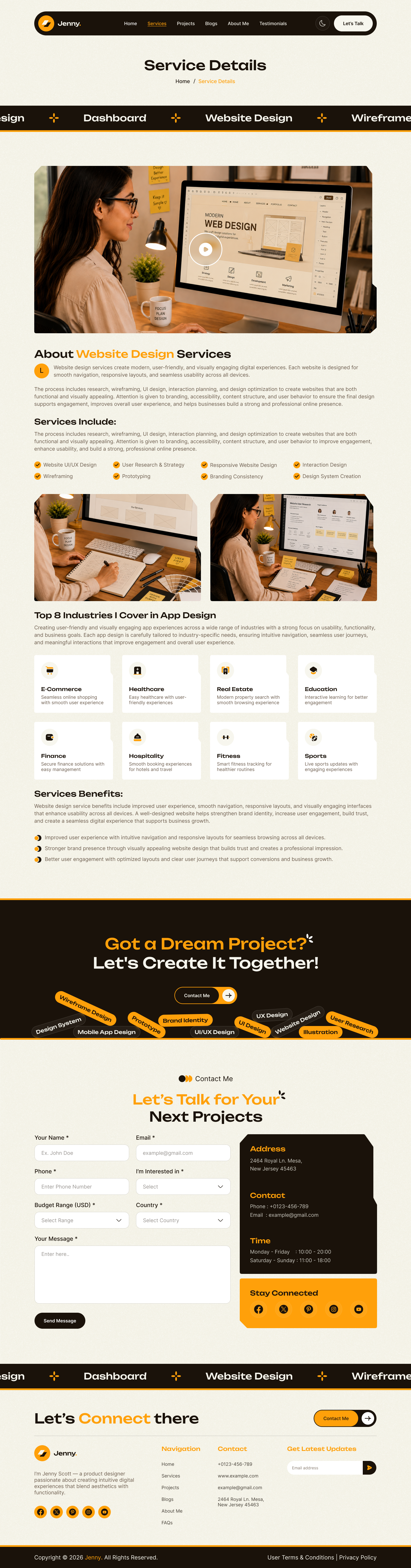 personal portfolio ui template