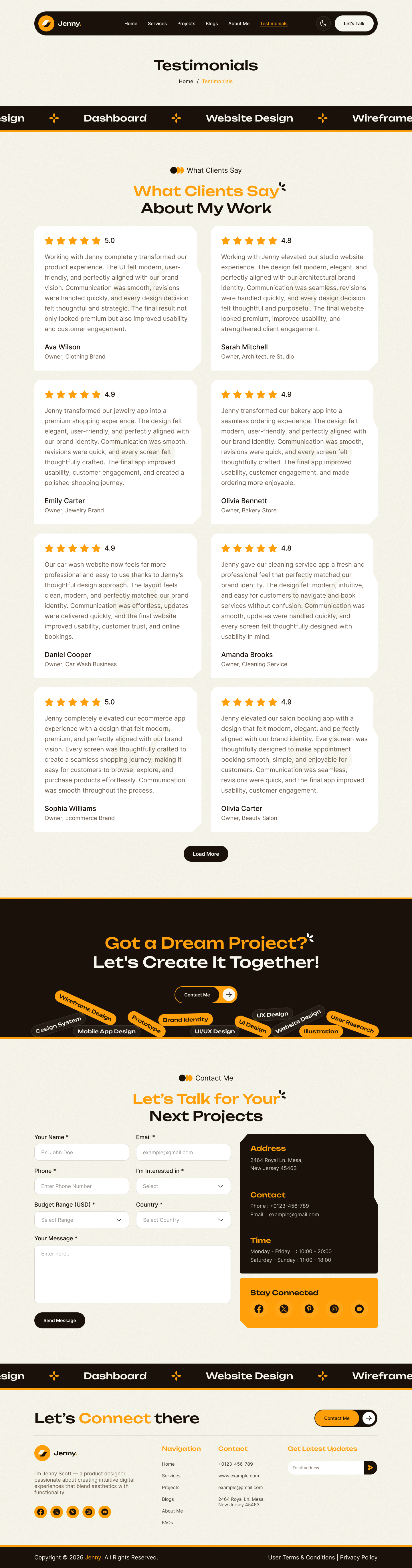 personal portfolio website design Figma