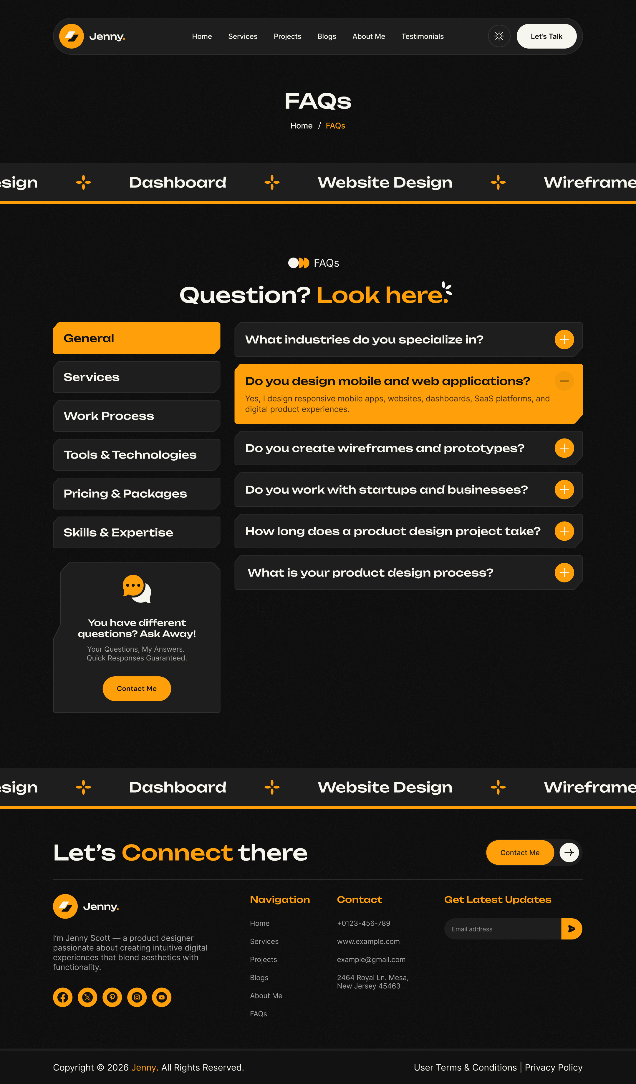 personal portfolio website design template